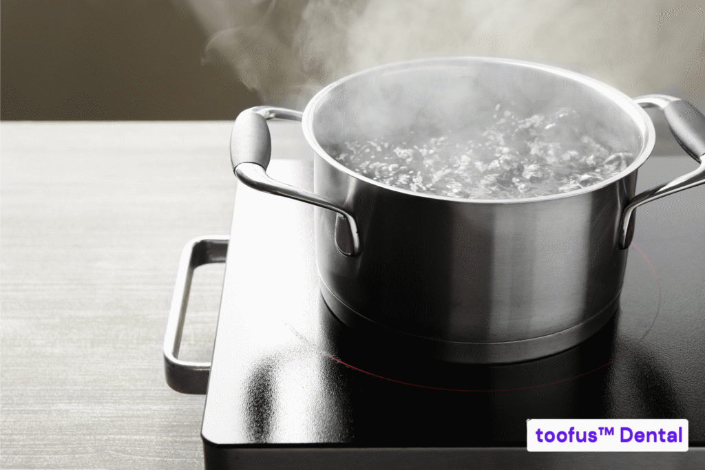 Boiling water used to soften boil and bite dentures for at-home moulding – toofus™ Dental
